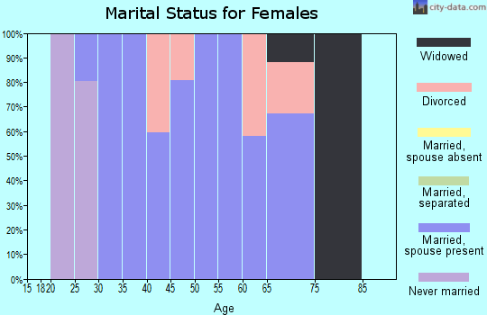 Zip code 26294 marital status for females
