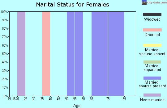 Zip code 26296 marital status for females