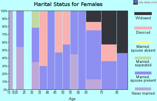 Zip code 26320 marital status for females