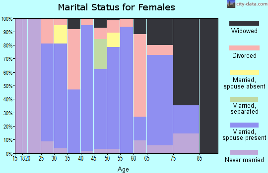 Zip code 26347 marital status for females