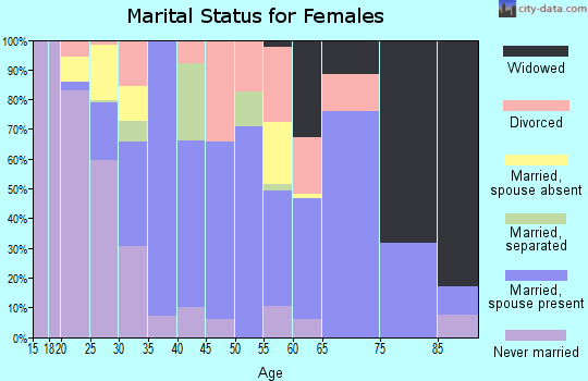 Zip code 26351 marital status for females