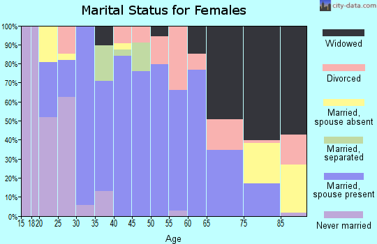 Zip code 26385 marital status for females