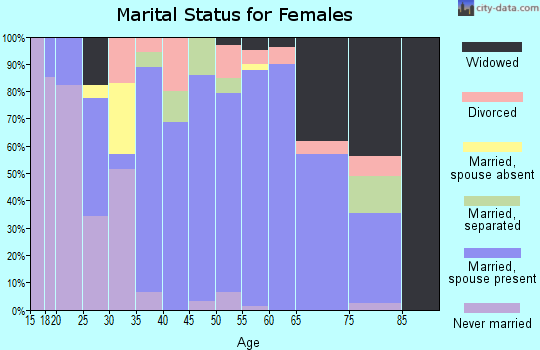 Zip code 26386 marital status for females