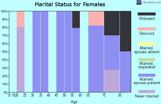 Zip code 26411 marital status for females