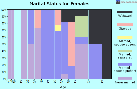Zip code 26437 marital status for females