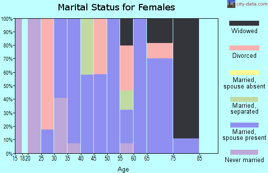Zip code 26448 marital status for females