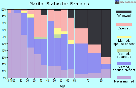 Zip code 26505 marital status for females
