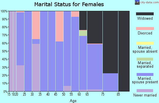 Zip code 26519 marital status for females