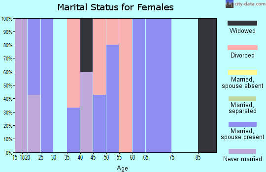 Zip code 26521 marital status for females