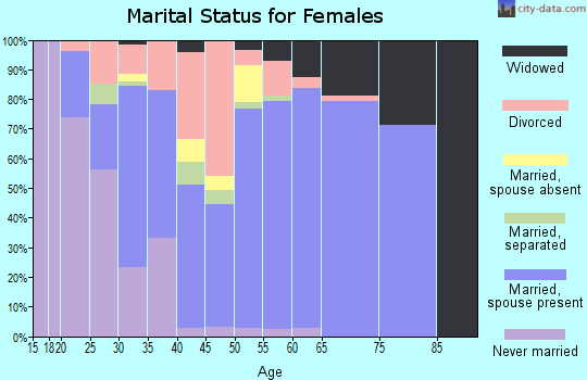 Zip code 26525 marital status for females