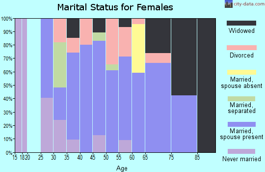 Zip code 26559 marital status for females
