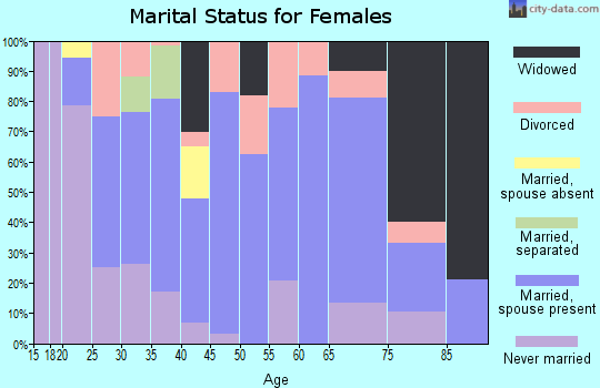 Zip code 26570 marital status for females