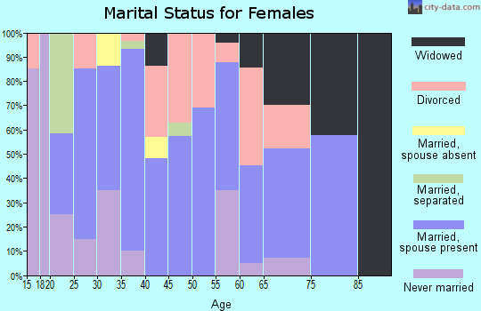 Zip code 26588 marital status for females