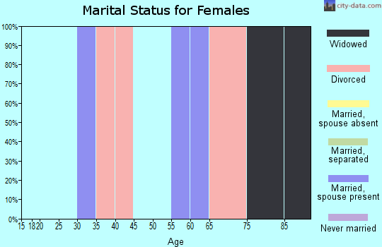 Zip code 26615 marital status for females