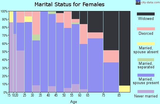 Zip code 26651 marital status for females