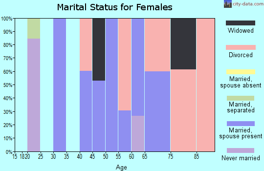 Zip code 26662 marital status for females