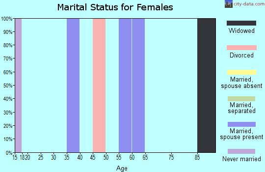 Zip code 26676 marital status for females
