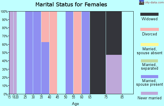 Zip code 26691 marital status for females