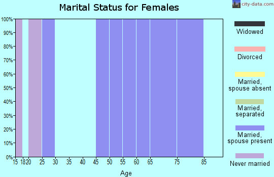 Zip code 26716 marital status for females