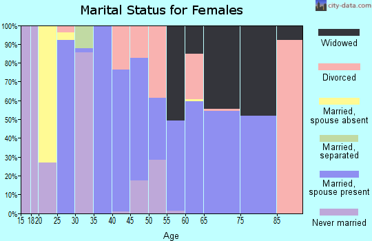 Zip code 26851 marital status for females
