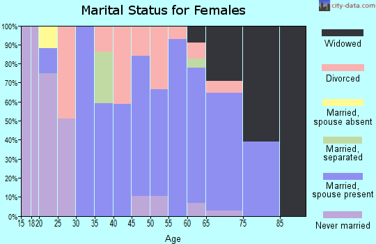 Zip code 27019 marital status for females
