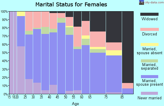 Zip code 27021 marital status for females