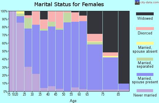 Zip code 27025 marital status for females
