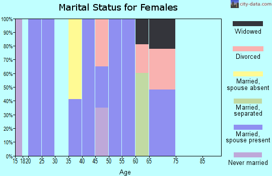 Zip code 27042 marital status for females