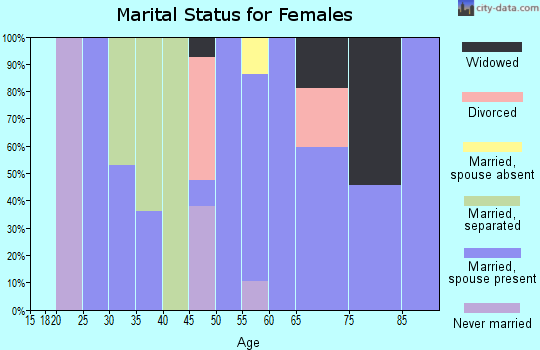 Zip code 27047 marital status for females