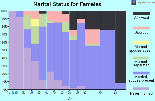 Zip code 27051 marital status for females