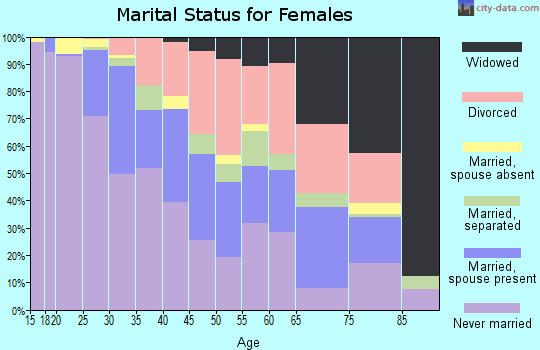 Zip code 27101 marital status for females
