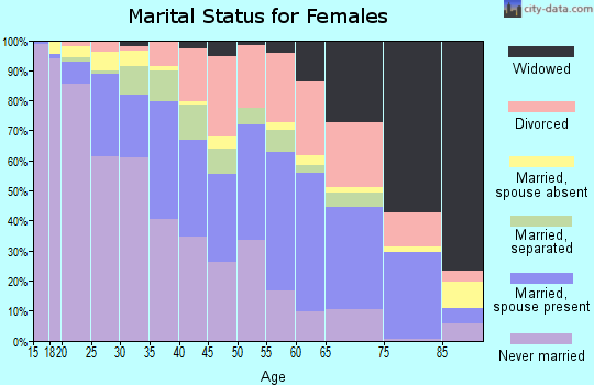 Zip code 27105 marital status for females