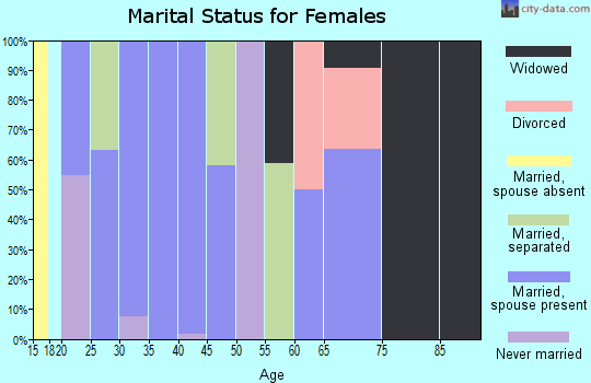 Zip code 27242 marital status for females