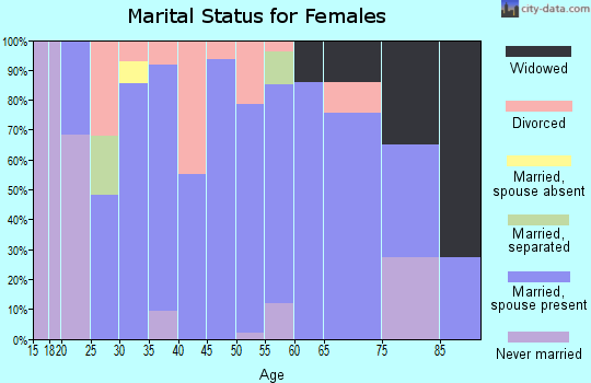Zip code 27281 marital status for females