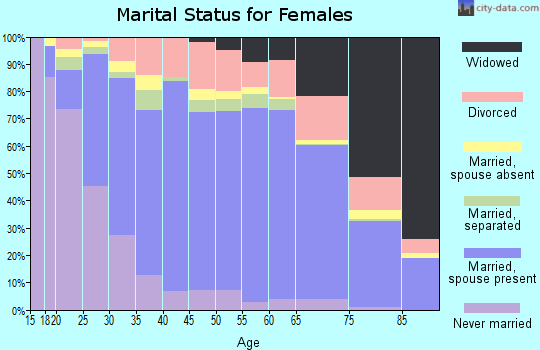 Zip code 27284 marital status for females
