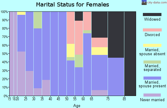 Zip code 27299 marital status for females
