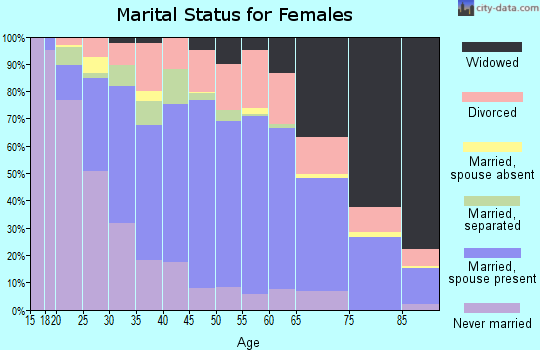 Zip code 27330 marital status for females