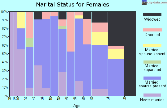 Zip code 27349 marital status for females