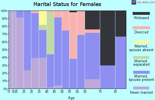 Zip code 27355 marital status for females