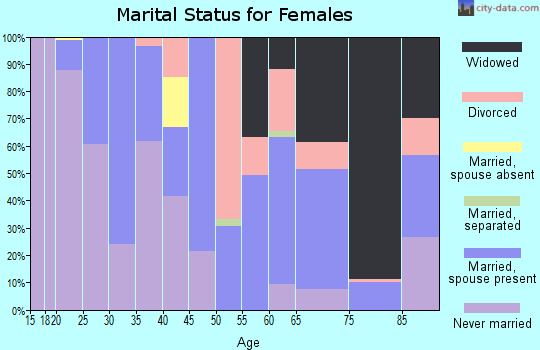 Zip code 27356 marital status for females