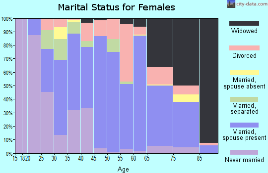 Zip code 27501 marital status for females