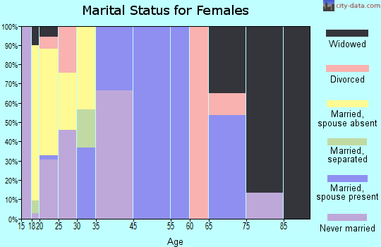 Zip code 27506 marital status for females