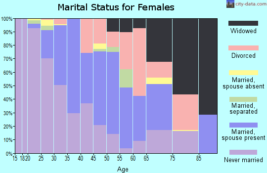 Zip code 27510 marital status for females