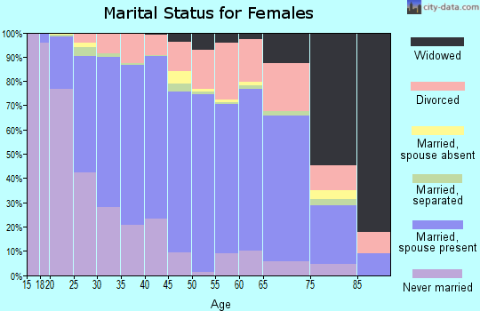 Zip code 27513 marital status for females