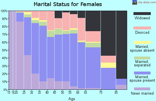 Zip code 27529 marital status for females