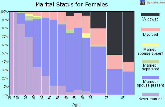 Zip code 27613 marital status for females