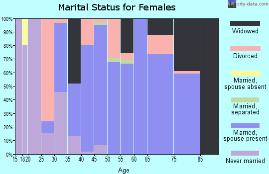 Zip code 27816 marital status for females