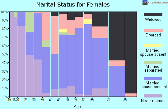 Zip code 27822 marital status for females
