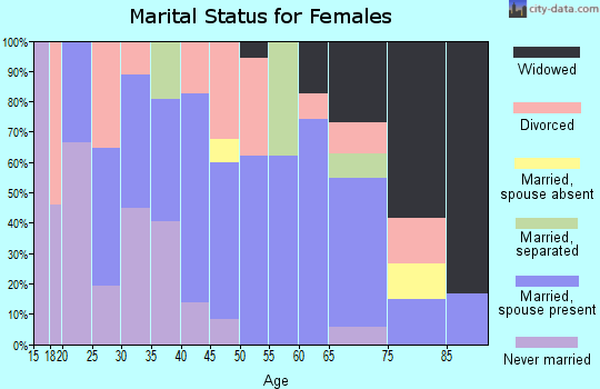 Zip code 28032 marital status for females