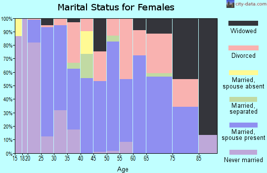 Zip code 28040 marital status for females